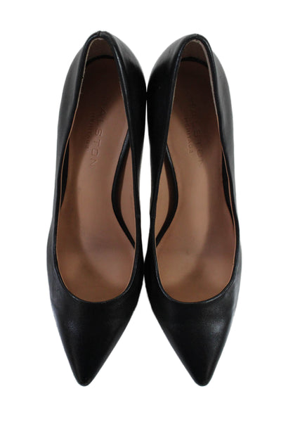 Halston Heritage Womens Leather Pointed Toe Pumps Black Size 7.5