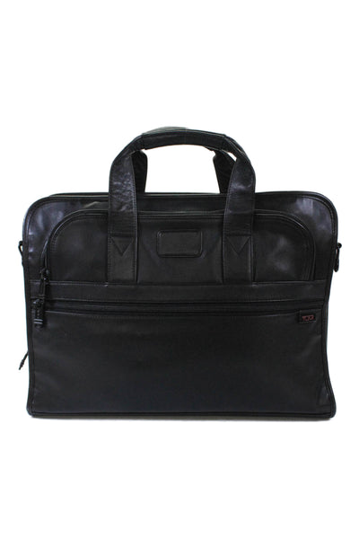 Tumi Unisex Adults Leather Adjustable Multi-Compartment Zip Up Laptop Bag Black