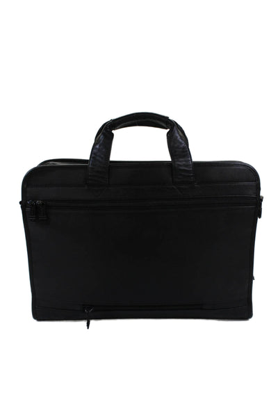 Tumi Unisex Adults Leather Adjustable Multi-Compartment Zip Up Laptop Bag Black