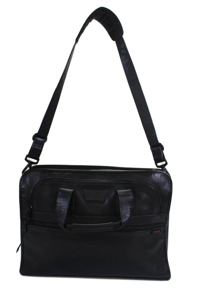 Tumi Unisex Adults Leather Adjustable Multi-Compartment Zip Up Laptop Bag Black