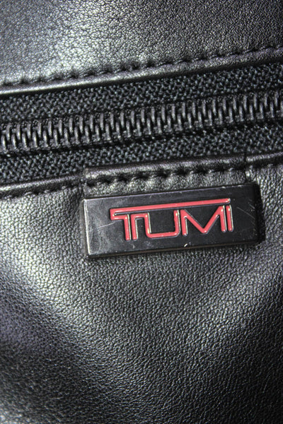 Tumi Unisex Adults Leather Adjustable Multi-Compartment Zip Up Laptop Bag Black