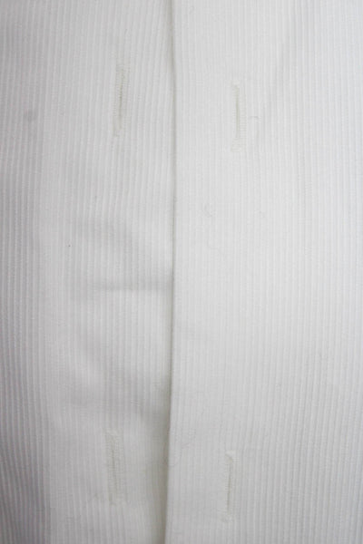 Armani Collezioni Mens Cotton Collared Long Sleeve Buttoned Top White Size 15