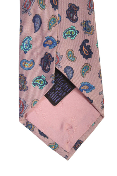 Etro Mens Silk Paisley Pattern Tie Pink OS