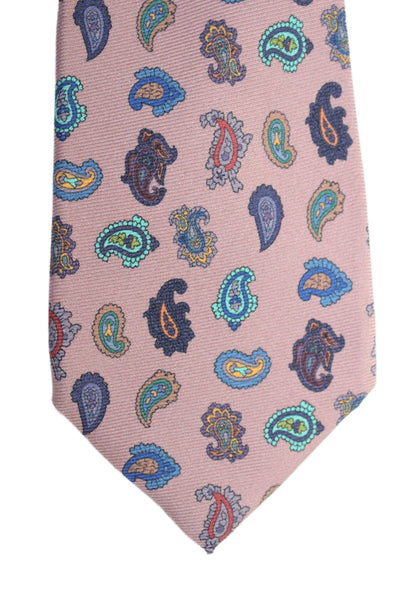 Etro Mens Silk Paisley Pattern Tie Pink OS