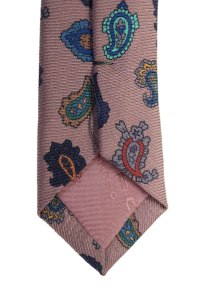 Etro Mens Silk Paisley Pattern Tie Pink OS