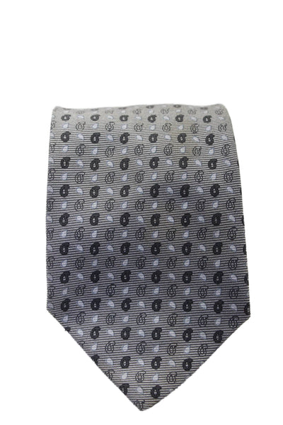 Etro Mens Silk Wrap Around Tie Gray One Size