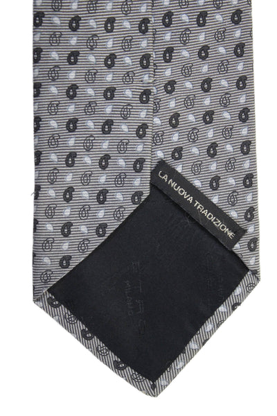 Etro Mens Silk Wrap Around Tie Gray One Size