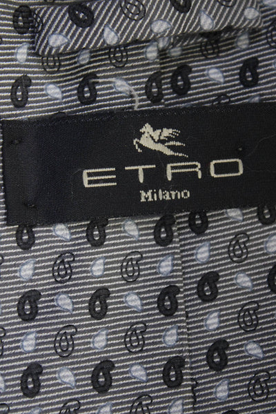 Etro Mens Silk Wrap Around Tie Gray One Size