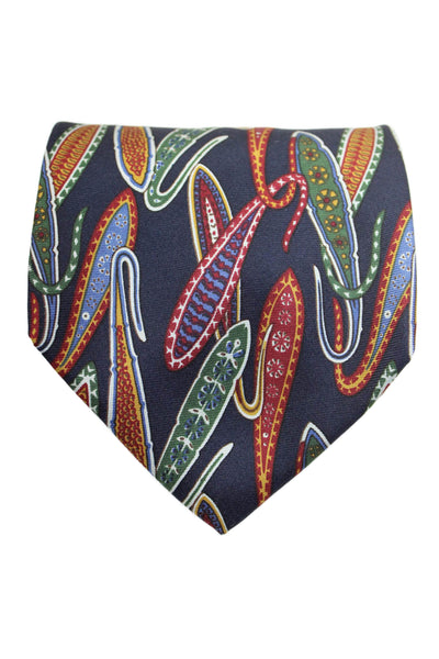 Fendi Mens Silk Abstract Print Tie Multicolor One Size