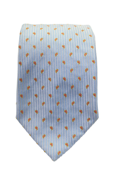 Etro Mens Silk Wrap Around Tie Light Blue One Size