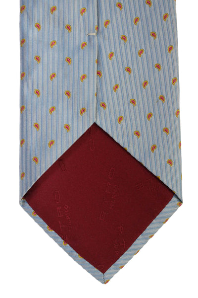 Etro Mens Silk Wrap Around Tie Light Blue One Size