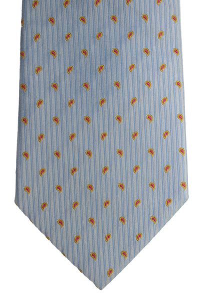 Etro Mens Silk Wrap Around Tie Light Blue One Size