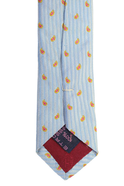 Etro Mens Silk Wrap Around Tie Light Blue One Size