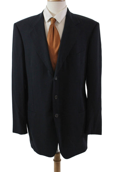 Giorgio Armani Mens Wool Buttoned Long Sleeved Collared Blazer Black Size 52