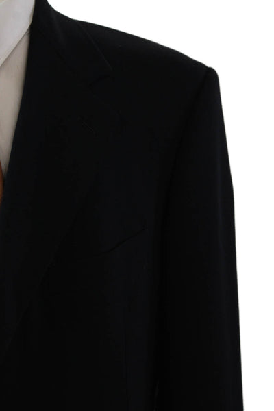 Giorgio Armani Mens Wool Buttoned Long Sleeved Collared Blazer Black Size 52