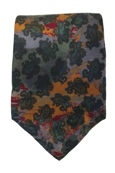 Gucci Mens Silk Abstract Paisley Patterned Multicolored Tie Size 54"