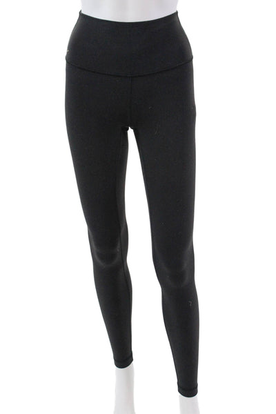 Lululemon Womens Mid Rise Stretch Knit Athletic Ankle Leggings Black Size 2