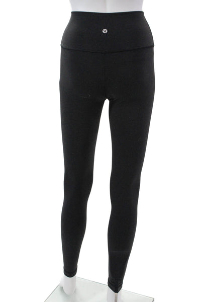 Lululemon Womens Mid Rise Stretch Knit Athletic Ankle Leggings Black Size 2