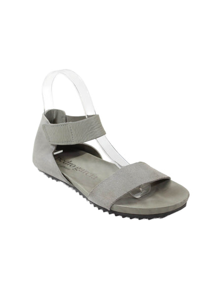 Pedro Garcia Womens Suede Ankle Strap Sandals Cement Gray Size 36 6