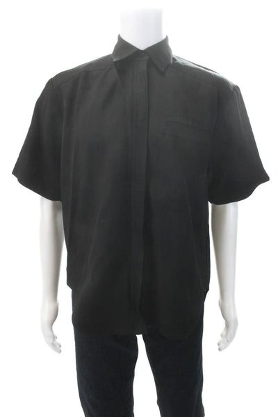 Loulou Studio Mens Short Sleeved Buttoned Collared Casual Shirt Black Size XS