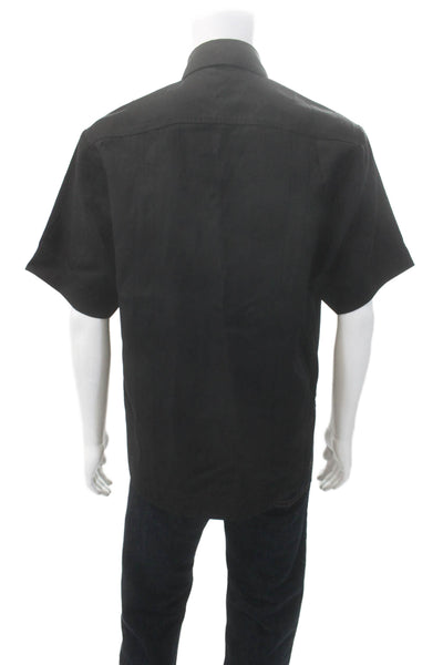 Loulou Studio Mens Short Sleeved Buttoned Collared Casual Shirt Black Size XS