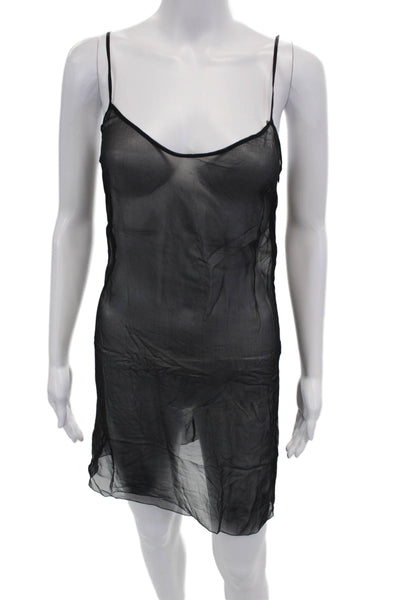 Dolce and Gabbana Womens Sheer Sleeveless Slip Dress Black Size 38