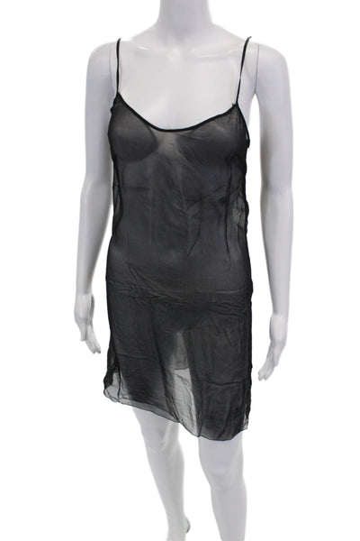 Dolce and Gabbana Womens Sheer Sleeveless Slip Dress Black Size 38