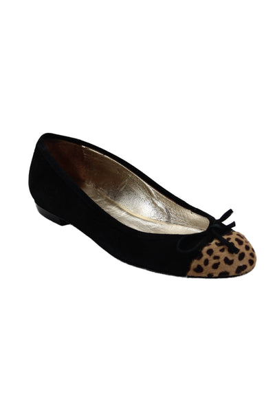 Andrea Carrano Womens Suede Textured Animal Printed Colorblock Flats Size 7.5