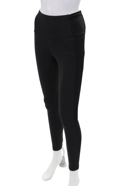 Lululemon Womens Elastic Waistband Lined Fitted Leggings Black Size XS