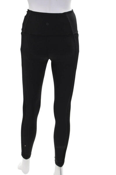 Lululemon Womens Elastic Waistband Lined Fitted Leggings Black Size XS