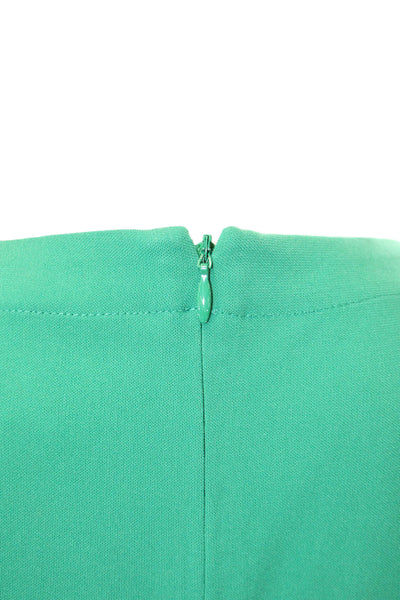 Tibi Womens Round Neck Half Sleeve Cut Out Lined Tank Blouse Green Size XS