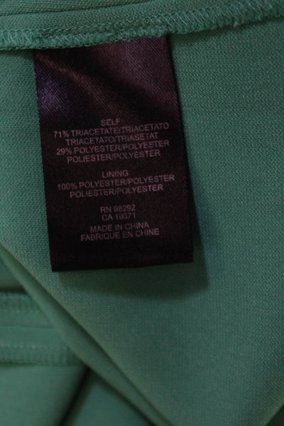 Tibi Womens Round Neck Half Sleeve Cut Out Lined Tank Blouse Green Size XS