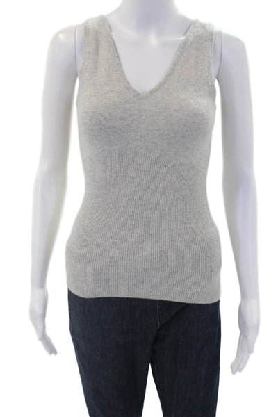 Crush Womens Cashmere Sleeveless V-neck Tank Gray Size 1