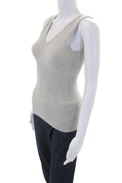 Crush Womens Cashmere Sleeveless V-neck Tank Gray Size 1