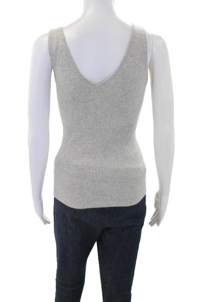 Crush Womens Cashmere Sleeveless V-neck Tank Gray Size 1