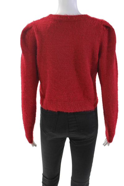 Lovers + Friends Womens Long Sleeves Crew Neck Sweater Red Size Extra Small