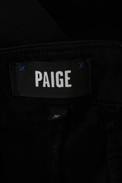 Paige Mens Zipper Fly Straight Leg Cargo Pants Black Cotton Size 36