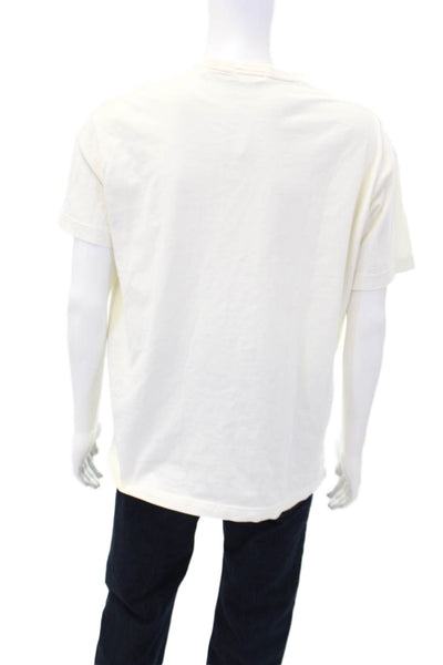 Kith Mens Short Sleeve Crew Neck Logo Pocket Tee Shirt White Cotton Size Medium