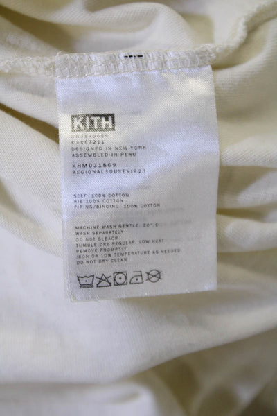 Kith Mens Short Sleeve Crew Neck Logo Pocket Tee Shirt White Cotton Size Medium