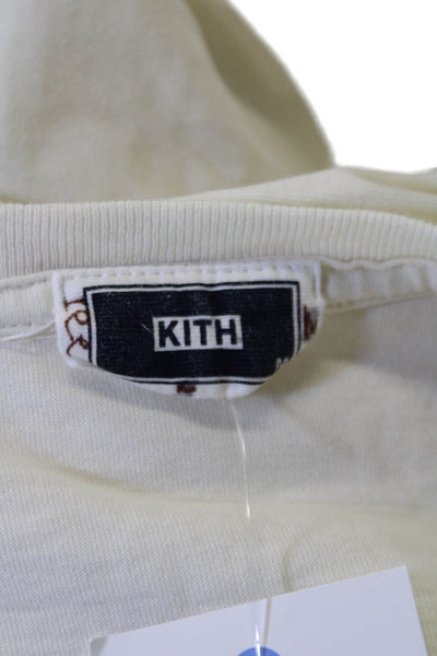 Kith Mens Short Sleeve Crew Neck Logo Pocket Tee Shirt White Cotton Size Medium