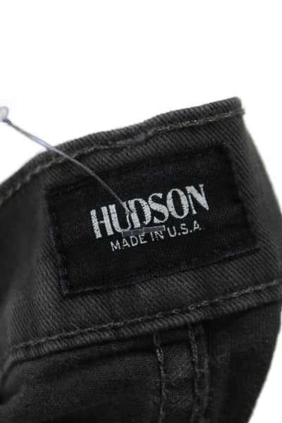 Hudson Womens Cotton Zip Button Straight Leg Lined Jeans Gray Size EUR 34