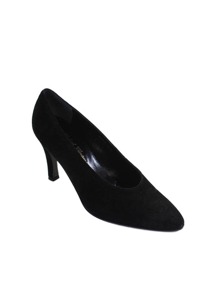 Robert Clergerie Womens Suede Pointed Toe Slide On Pumps Black Size 8.5 B