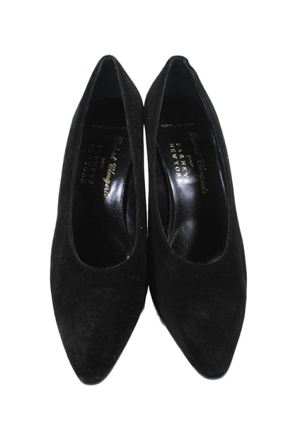 Robert Clergerie Womens Suede Pointed Toe Slide On Pumps Black Size 8.5 B