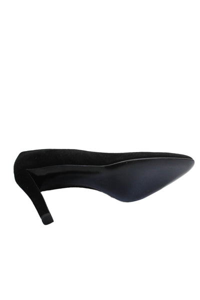 Robert Clergerie Womens Suede Pointed Toe Slide On Pumps Black Size 8.5 B