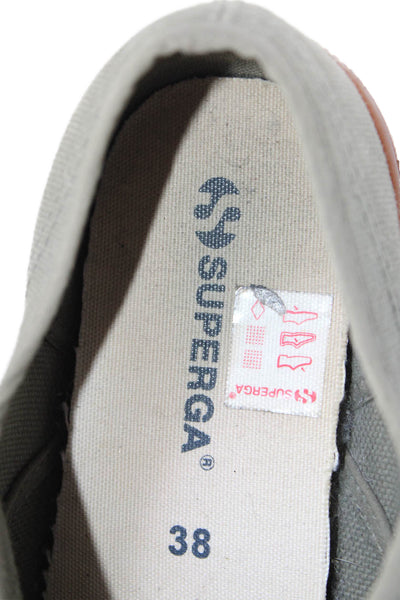 Superga Womens Canvas Lace Up Low Top Sneakers Shoes Olive Green Size 8