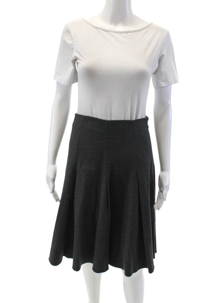 Armani Collezioni Womens Pleated A Line Lined Skirt Gray Size 6