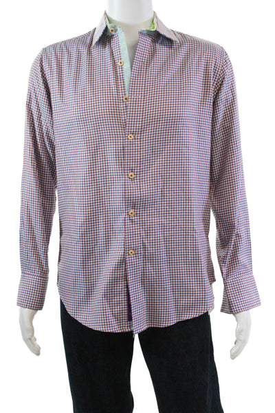 Robert Graham Mens Geometric Patterned Long Sleeved Multicolored Shirt Size M