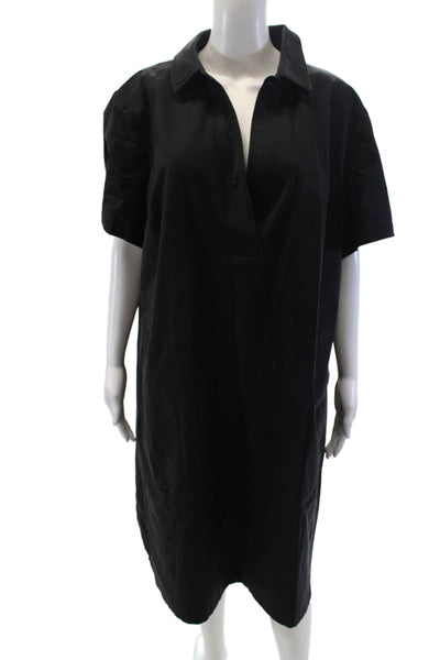 Lafayette 148 New York Womens Short Sleeved Pocketed Casual Dress Black Size 3X