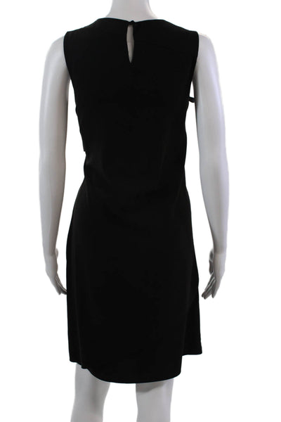 Halston Heritage Womens Sleeveless Solid Tiered Shift Dress Black Size 6