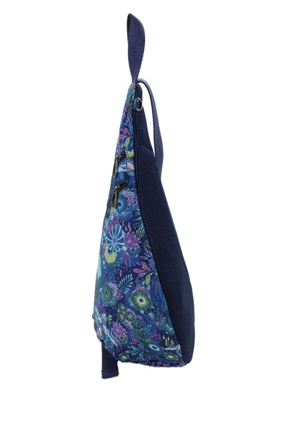 Sakroots Womens Abstract Print One Strap Back Pack Shoulder Handbag Blue